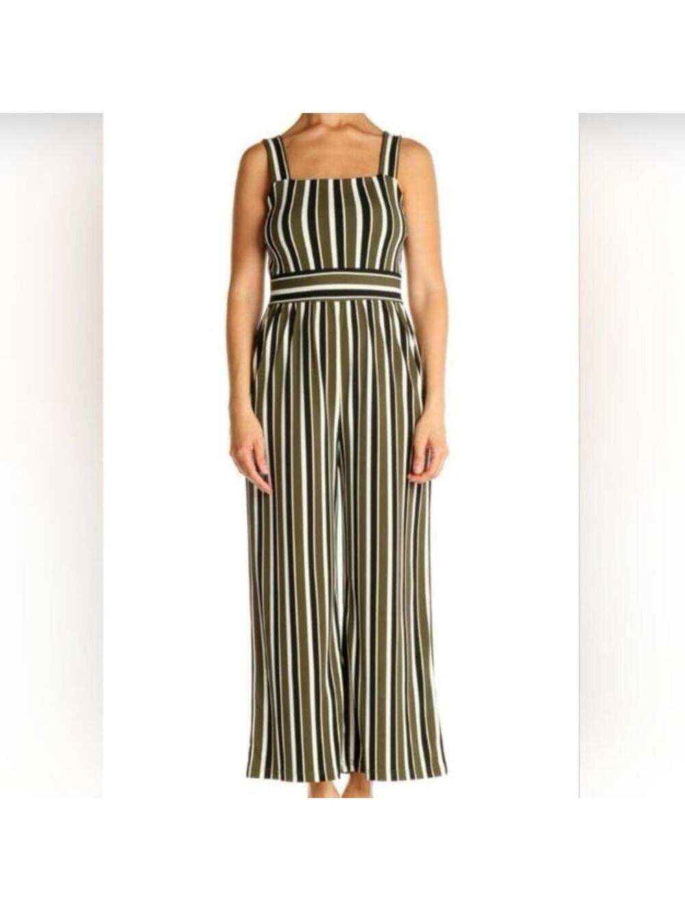 EXPRESS STRIPED WIDE LEG CROPPED JUMPSUIT, small